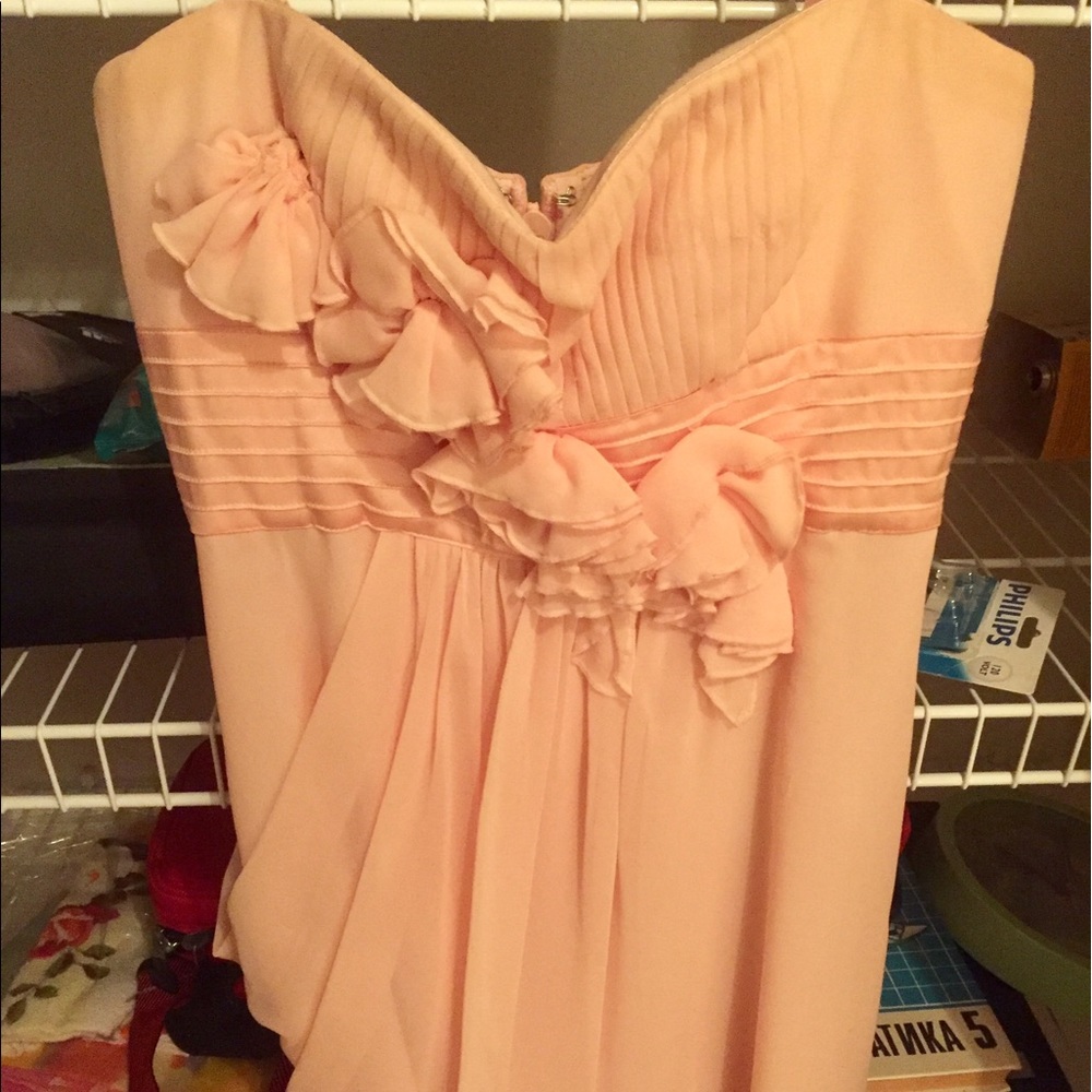 BCBG Maxazria strapless prom dress